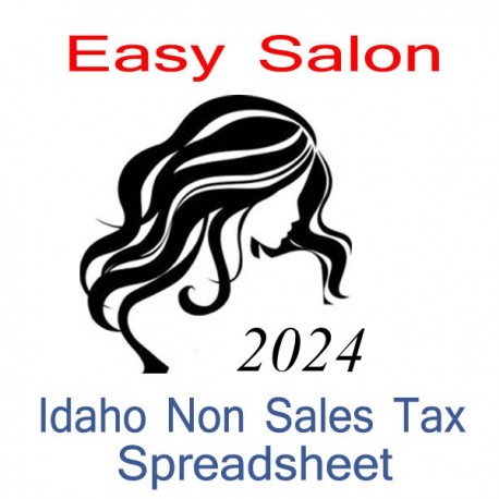 Idaho Non-Sales Tax Hairdresser Bookkeeping Spreadsheets for 2024 year end