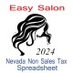 Nevada Non-Sales Tax Hairdresser Bookkeeping Spreadsheets for 2024 year end
