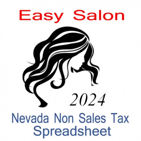 Nevada Non-Sales Tax Hairdresser Bookkeeping Spreadsheets for 2024 year end