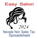 Nevada Non-Sales Tax Hairdresser Bookkeeping Spreadsheets for 2024 year end
