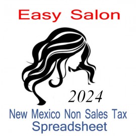 New Mexico Non-Sales Tax Hairdresser Bookkeeping Spreadsheets for 2024 year end