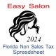 Florida Non-Sales Tax Hairdresser Bookkeeping Spreadsheets for 2024 year end