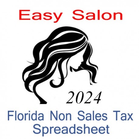 Florida Non-Sales Tax Hairdresser Bookkeeping Spreadsheets for 2024 year end