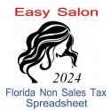Florida Non-Sales Tax Hairdresser Bookkeeping Spreadsheets for 2024 year end