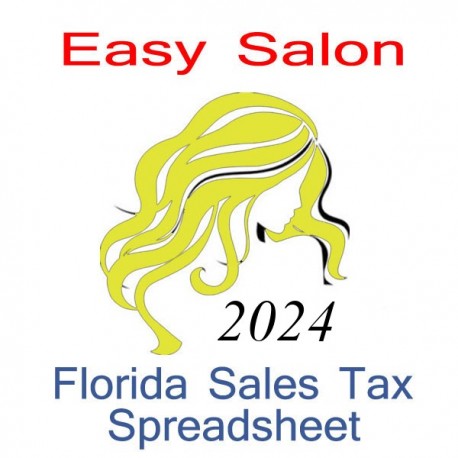 Florida Salon Accounts & Sales Tax Spreadsheet for 2024 year end
