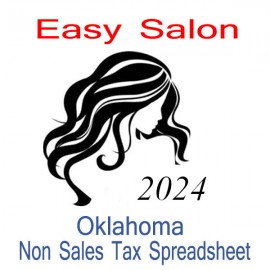 Oklahoma Non-Sales Tax Hairdresser Bookkeeping Spreadsheets for 2024 year end