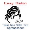 Texas Non-Sales Tax Hairdresser Bookkeeping Spreadsheets for 2024 year end