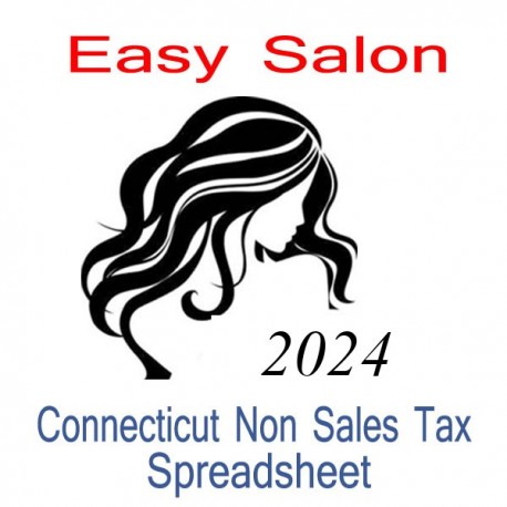 Connecticut Non-Sales Tax Hairdresser Bookkeeping Spreadsheets for 2024 year end