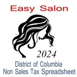 District of Columbia Non-Sales Tax Hairdresser Bookkeeping Spreadsheets for 2024 year end